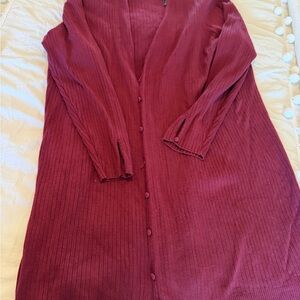 Lane Bryant Deep Red Knit Cardigan